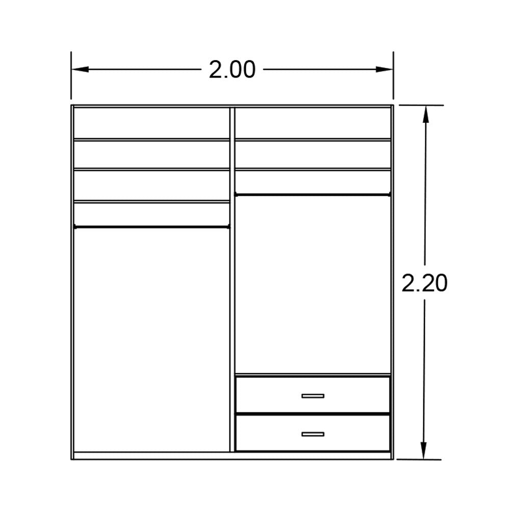 wardrobe 220x200cm - FW022 - Image 2