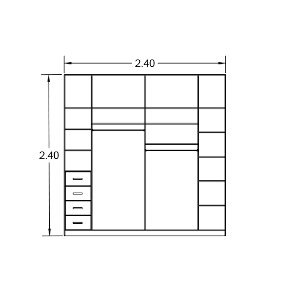 Wardrobe 240x240cm - FW040 - Image 2