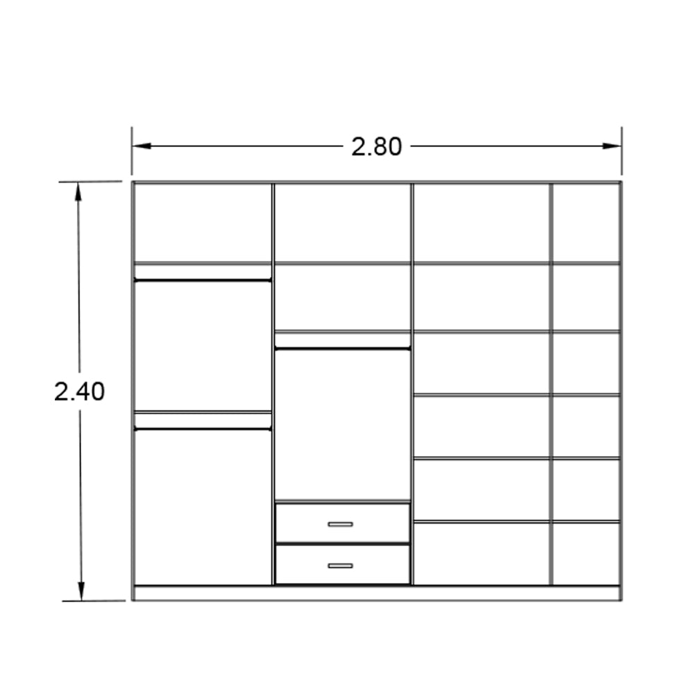 Wardrobe 240×280cm - FW038 - Image 2
