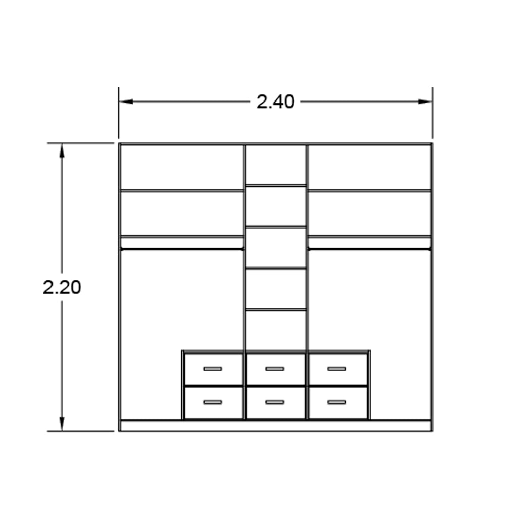 Wardrobe 220x240cm - FW026 - Image 2